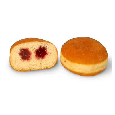 Berliner gefüllt mit Himbeer- und Johannisbeeren-